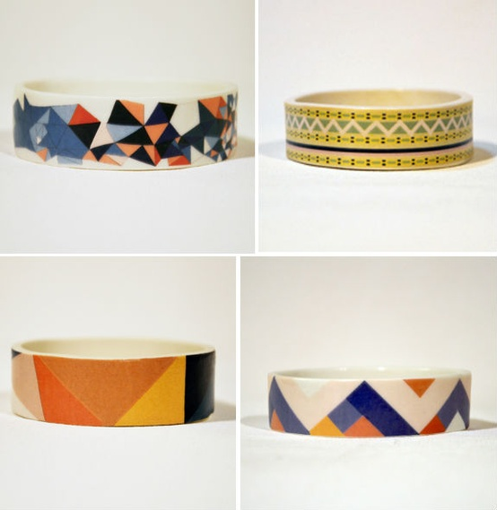bracelets Géometriques  en céramique de Erin Lightfoot